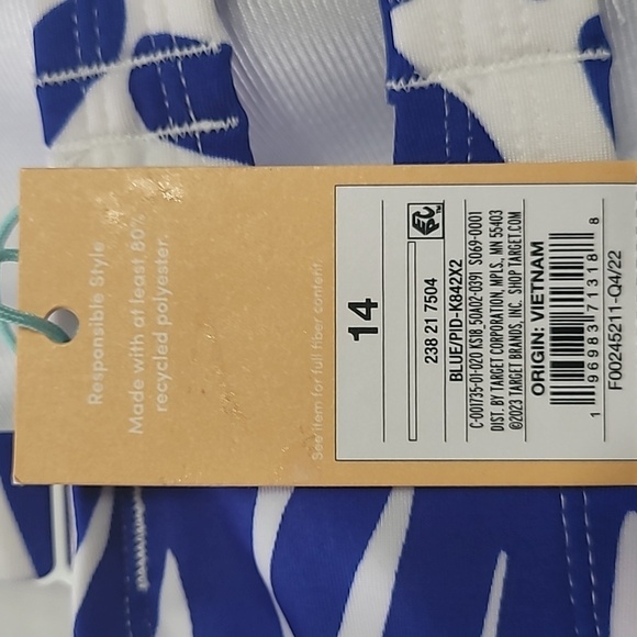 Kona Sol, NWT Womens Bikini Top and Bottom Swimsuit Blue/White Set - Picture 11 of 13